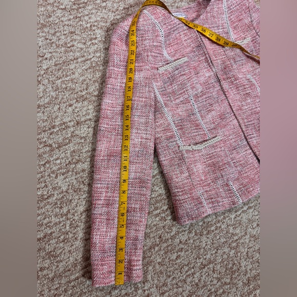 Tahari ASL Metallic Boucle Jacket Light Pink Size 12 - Picture 10 of 12